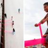 Children From The US And Mexico Play Together On These Seesaws Built On The Border Wall.