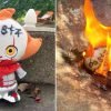 Woman burns Pennywise doll that floated down her property.